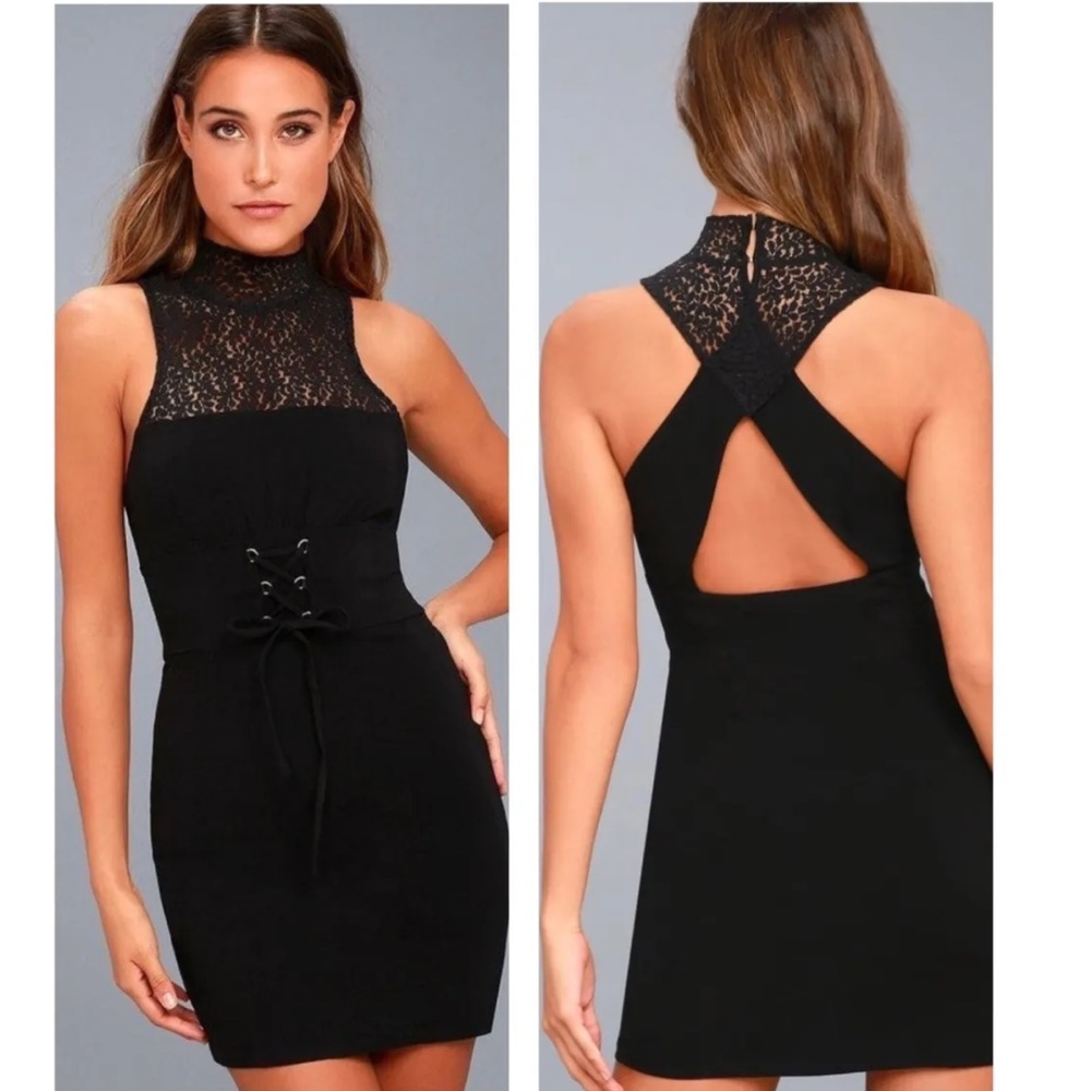 FREE PEOPLE Illusion Corset Bodycon Dress
